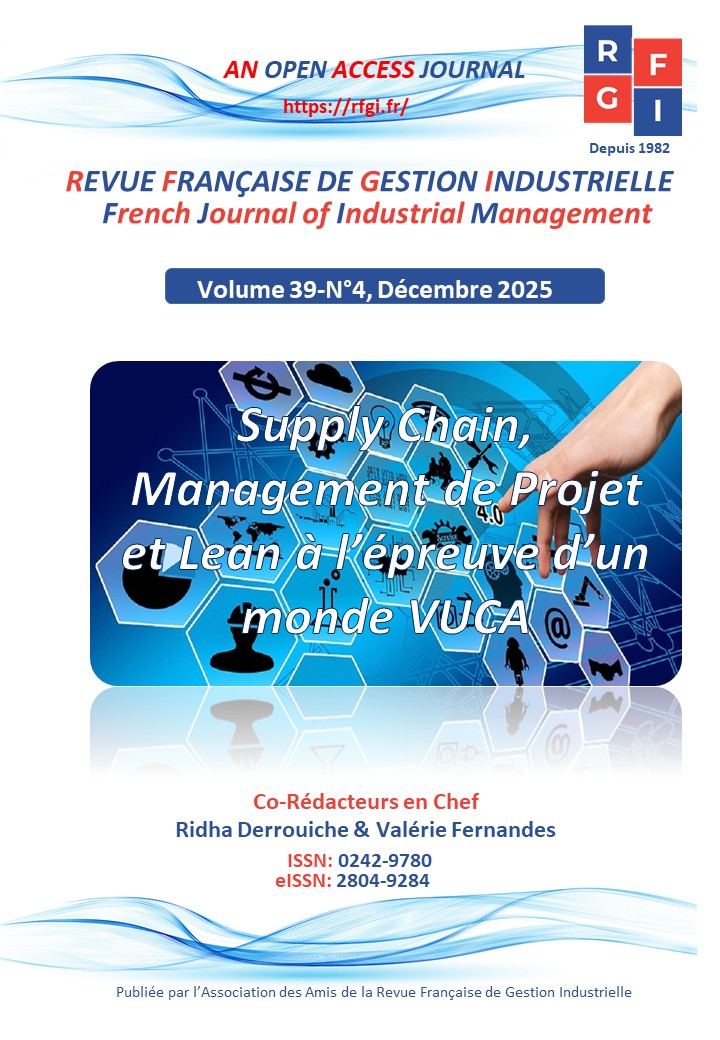 						Afficher Vol. 39 No 4 (2025): Supply Chain, Management de Projet et Lean à l’épreuve d’un monde VUCA
					